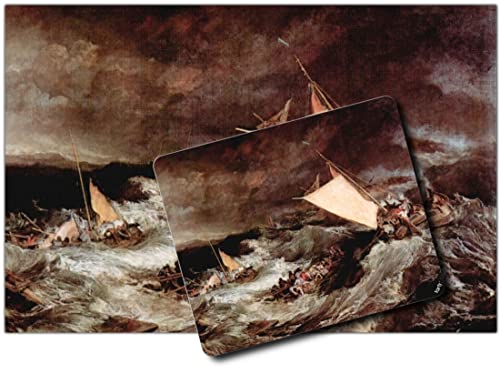 1art1 Joseph William Turner, Schiffbruch, 1805 1 Kunstdruck Bild (120x80 cm) + 1 Mauspad (23x19 cm) Geschenkset von 1art1