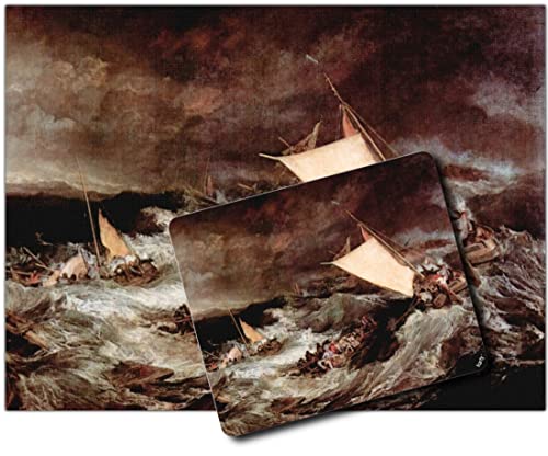 1art1 Joseph William Turner, Schiffbruch, 1805 1 Kunstdruck Bild (80x60 cm) + 1 Mauspad (23x19 cm) Geschenkset von 1art1