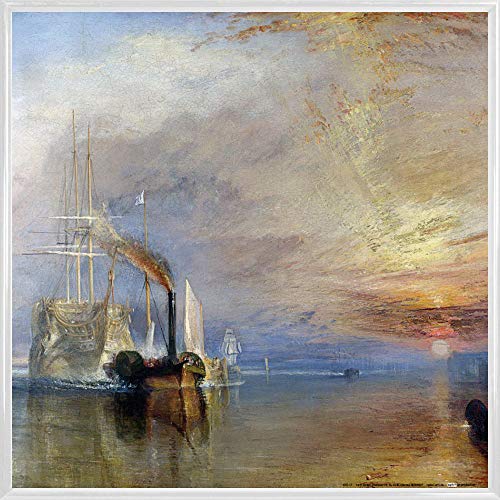 1art1 Joseph William Turner Poster Kunstdruck Bild und Kunststoff-Rahmen - Die Kämpfende Temeraire, 1839 (40 x 40cm) von 1art1