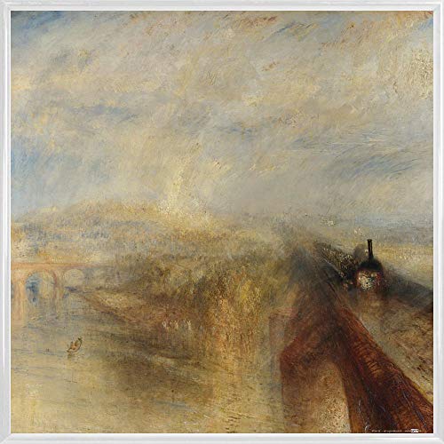 1art1 Joseph William Turner Poster Kunstdruck Bild und Kunststoff-Rahmen - Regen, Dampf Und Geschwindigkeit, 1844 (40 x 40cm) von 1art1