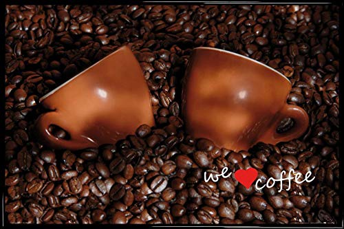 1art1 Kaffee Poster Plakat | Bild und Kunststoff-Rahmen - We Love Coffee (91 x 61cm) von 1art1