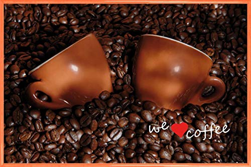 1art1 Kaffee Poster Plakat | Bild und Kunststoff-Rahmen - We Love Coffee (91 x 61cm) von 1art1