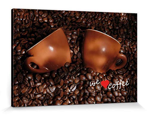 1art1 Kaffee Poster We Love Coffee Bilder Leinwand-Bild Auf Keilrahmen | XXL-Wandbild Poster Kunstdruck Als Leinwandbild 180x120 cm von 1art1