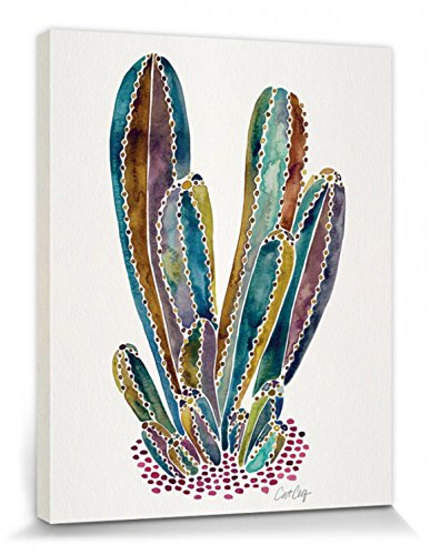 1art1 Kakteen Poster Cactus Cluster, Cat Coquillette Bilder Leinwand-Bild Auf Keilrahmen | XXL-Wandbild Poster Kunstdruck Als Leinwandbild 50x40 cm von 1art1