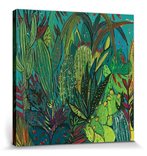 1art1 Kakteen Poster Cactus Jungle, Shyama Ruffell Bilder Leinwand-Bild Auf Keilrahmen | XXL-Wandbild Poster Kunstdruck Als Leinwandbild 40x40 cm von 1art1