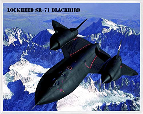 1art1 Kampfflugzeuge Poster Kunstdruck Bild und Kunststoff-Rahmen - Lockheed SR-71 Blackbird Über Der Sierra Nevada (50 x 40cm) von 1art1