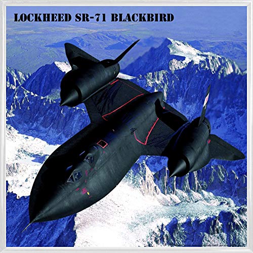 1art1 Kampfflugzeuge Poster Kunstdruck Bild und Kunststoff-Rahmen - Lockheed SR-71 Blackbird Über Der Sierra Nevada (40 x 40cm) von 1art1