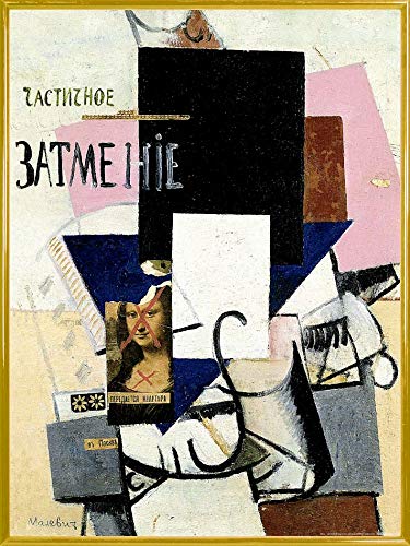 1art1 Kasimir Malewitsch Poster Kunstdruck Bild und Kunststoff-Rahmen - Komposition Mit Mona Lisa, 1914 (80 x 60cm) von 1art1