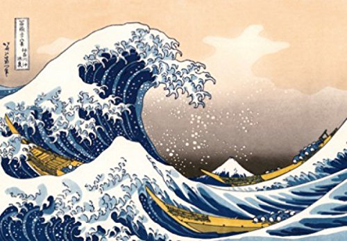 1art1 Katsushika Hokusai Die Große Welle Vor Kanagawa, 3-Teilig Fototapete Poster-Tapete 360x250 cm von 1art1