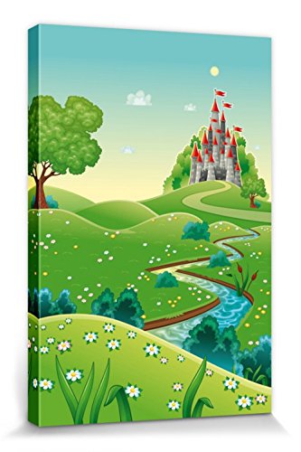 1art1 Kinderwelten Poster Der Weg Zu Meinem Schloss Bilder Leinwand-Bild Auf Keilrahmen | XXL-Wandbild Poster Kunstdruck Als Leinwandbild 30x20 cm von 1art1