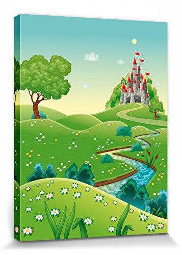 1art1 Kinderwelten Poster Der Weg Zu Meinem Schloss Bilder Leinwand-Bild Auf Keilrahmen | XXL-Wandbild Poster Kunstdruck Als Leinwandbild 40x30 cm von 1art1