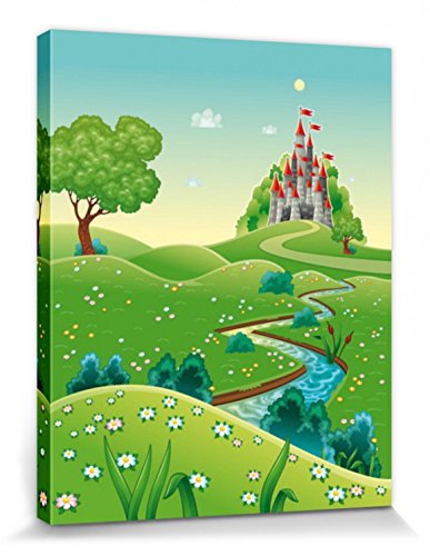 1art1 Kinderwelten Poster Der Weg Zu Meinem Schloss Bilder Leinwand-Bild Auf Keilrahmen | XXL-Wandbild Poster Kunstdruck Als Leinwandbild 50x40 cm von 1art1