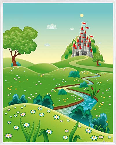 1art1 Kinderwelten Poster Kunstdruck Bild und Kunststoff-Rahmen - Der Weg Zu Meinem Schloss (50 x 40cm) von 1art1