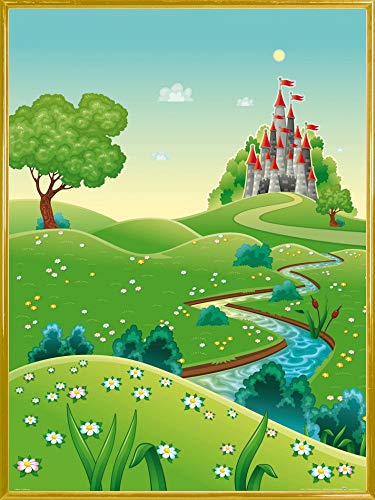 1art1 Kinderwelten Poster Kunstdruck Bild und Kunststoff-Rahmen - Der Weg Zu Meinem Schloss (80 x 60cm) von 1art1