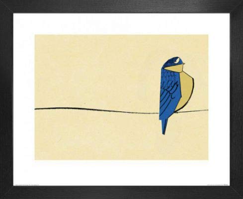 1art1 Kinderwelten Poster Kunstdruck Bild und MDF-Rahmen - Finch Auf Dem Seil, Ellie Foreman-peck (50 x 40cm) von 1art1