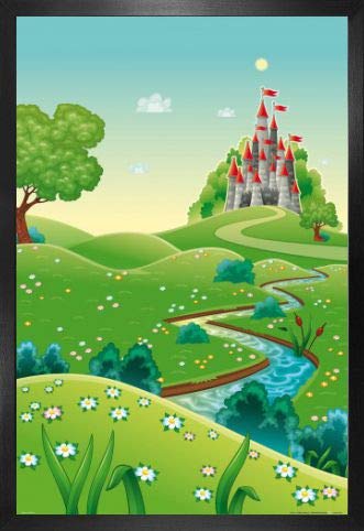 1art1 Kinderwelten Poster Plakat | Bild und MDF-Rahmen - Der Weg Zu Meinem Schloss (91 x 61cm) von 1art1