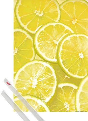 1art1 Kochkunst Plakat | Bild (91x61 cm) Zitronen Scheiben + EIN Paar Posterleisten, Transparent von 1art1