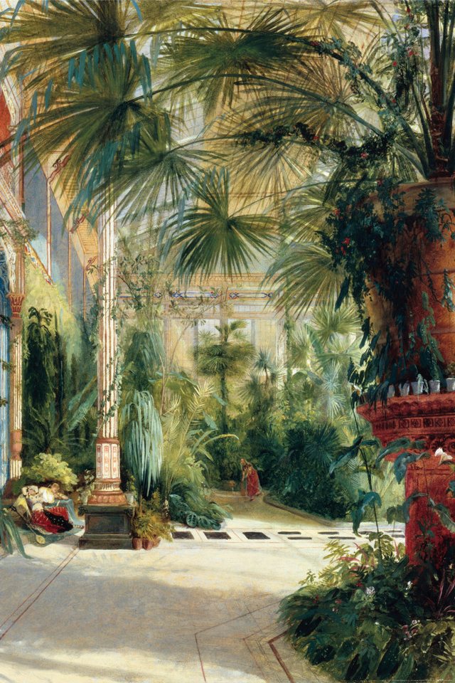 1art1 Poster Carl Blechen Kunstdruck Bild - Palmenhaus Auf Der von 1art1