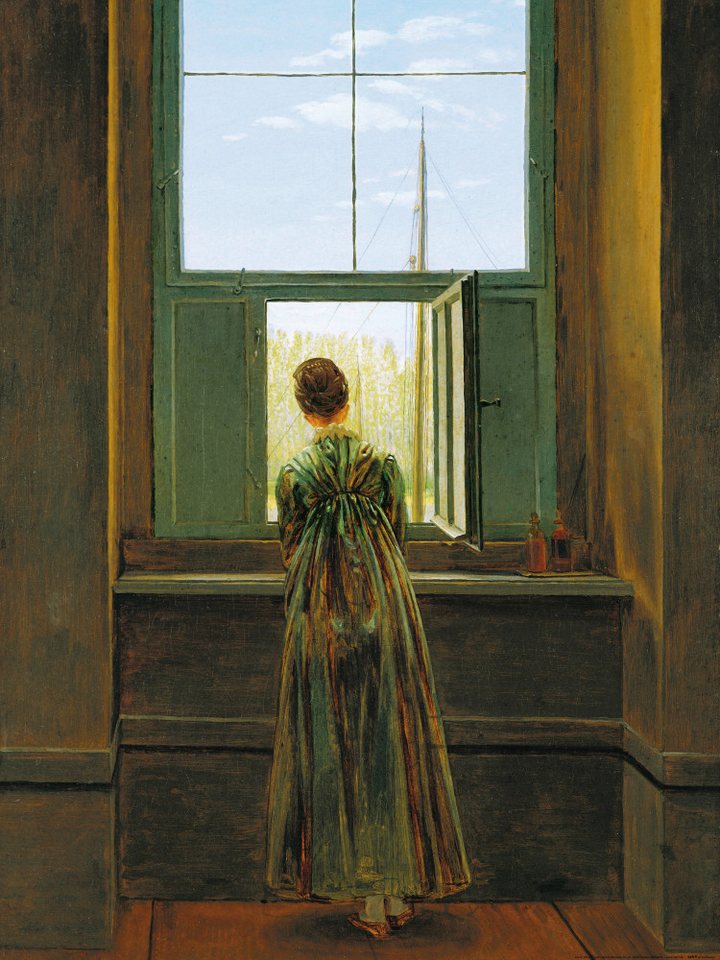 1art1 Poster Caspar David Friedrich Kunstdruck Bild - Frau Am Fenster von 1art1