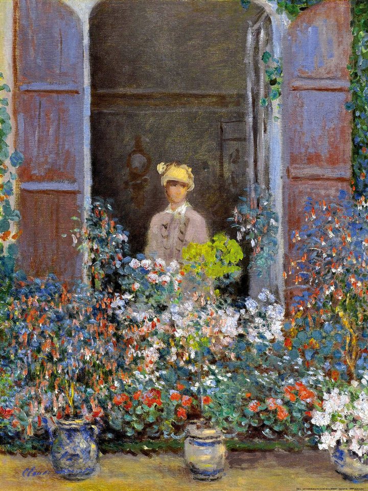 1art1 Poster Claude Monet Kunstdruck Bild - Camille Monet Am Fenster von 1art1
