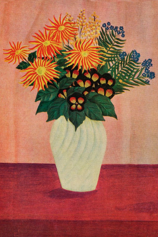 1art1 Poster Henri Rousseau Kunstdruck Bild - Blumen In Einer Vase, 1910 von 1art1