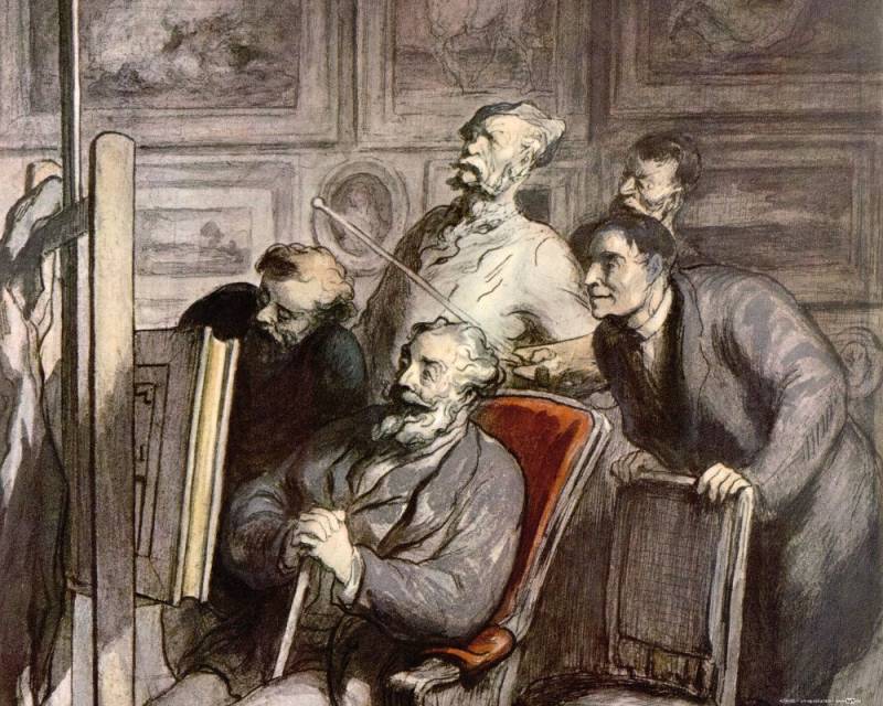 1art1 Poster HonorÃ© Daumier Kunstdruck Bild - Die Kunstliebhaber, Um von 1art1