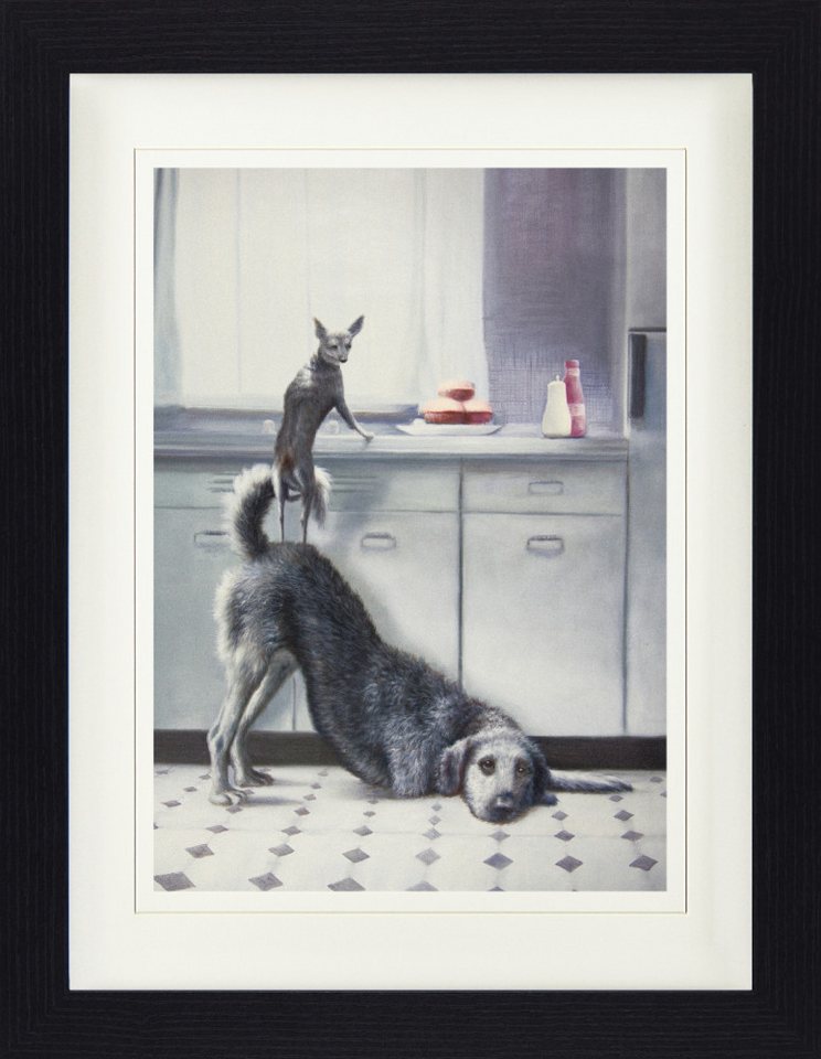 1art1 Poster Hunde Gerahmtes Bild Mit Edlem Passepartout, Wand-Bilder von 1art1