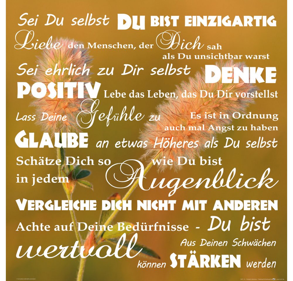 1art1 Poster Inspiration Kunstdruck Bild - Du Bist Einzigartig 1art1 Poster Inspiration Kunstdruck Bild - Du Bist Einzigartig von 1art1