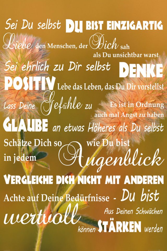 1art1 Poster Inspiration Kunstdruck Bild - Du Bist Einzigartig 1art1 Poster Inspiration Kunstdruck Bild - Du Bist Einzigartig von 1art1