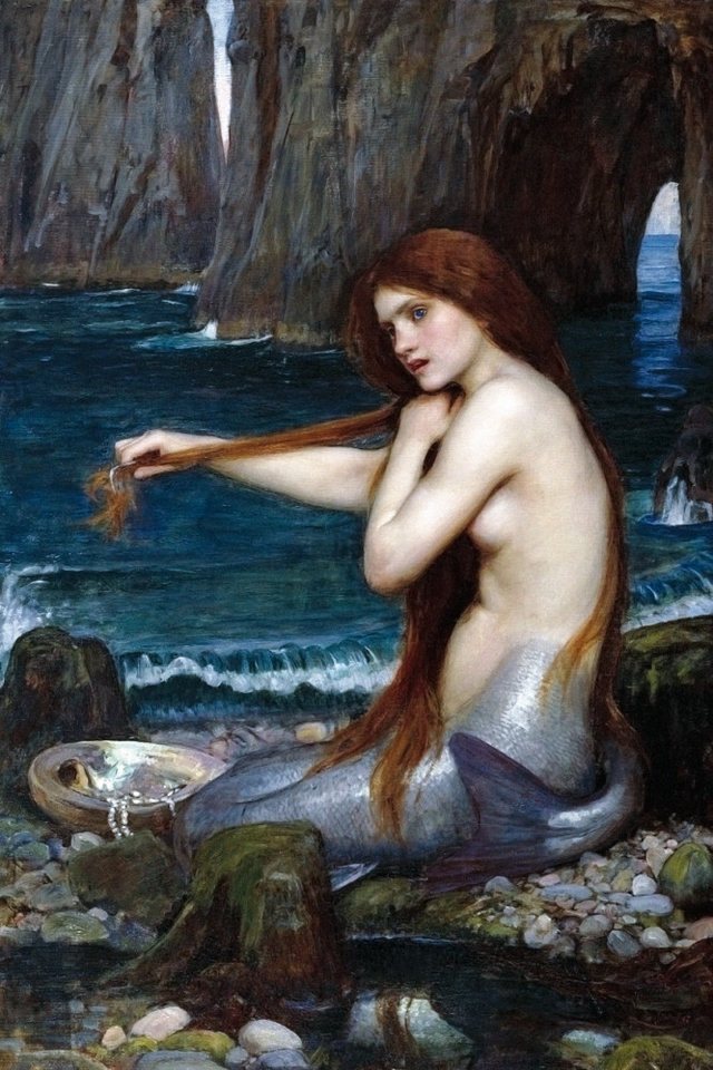 1art1 Poster John William Waterhouse Kunstdruck Bild - Eine Seejungfrau von 1art1