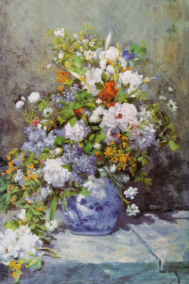1art1 Poster Pierre Auguste Renoir Kunstdruck Bild - GroÃŸe Vase Mit von 1art1