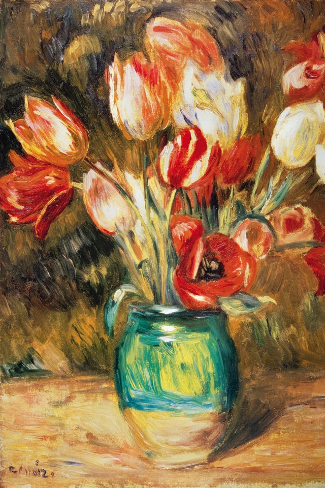 1art1 Poster Pierre Auguste Renoir Kunstdruck Bild - Tulpen In Einer Vase von 1art1