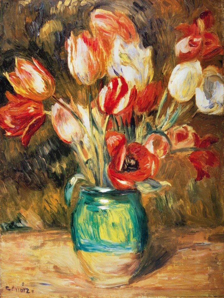 1art1 Poster Pierre Auguste Renoir Kunstdruck Bild - Tulpen In Einer Vase von 1art1