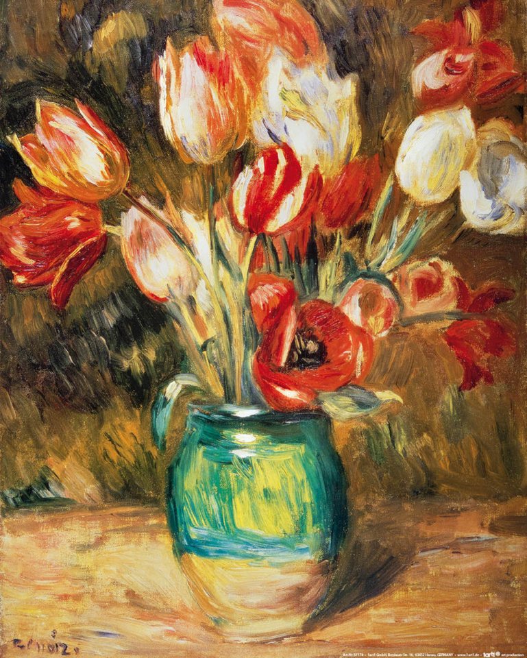 1art1 Poster Pierre Auguste Renoir Kunstdruck Bild - Tulpen In Einer Vase von 1art1