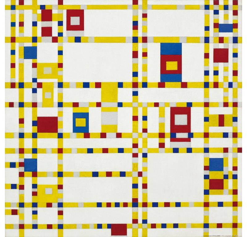 1art1 Poster Piet Mondrian Kunstdruck Bild - Broadway Boogie Woogie von 1art1