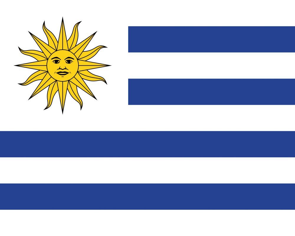 1art1 Kunstdruck Uruguay - Flaggen Der Welt von 1art1