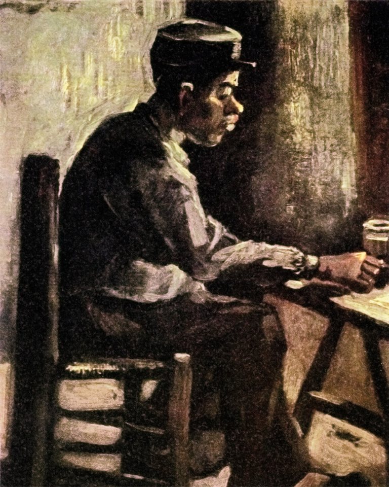 1art1 Poster Vincent Van Gogh Kunstdruck Bild - Bauer Am Tisch, 1885 (50 x 40 cm) von 1art1