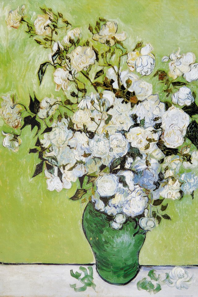 1art1 Poster Vincent Van Gogh Kunstdruck Bild - Vase Mit WeiÃŸen Rosen von 1art1