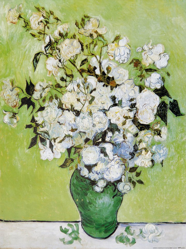 1art1 Poster Vincent Van Gogh Kunstdruck Bild - Vase Mit WeiÃŸen Rosen von 1art1