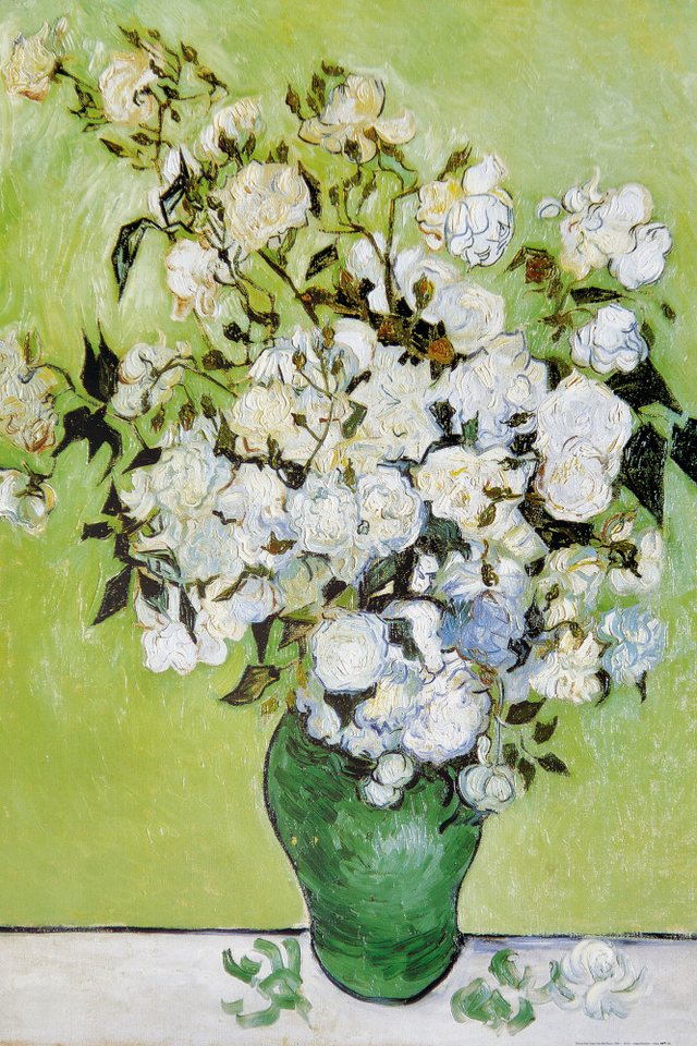 1art1 Poster Vincent Van Gogh Kunstdruck Bild - Vase Mit WeiÃŸen Rosen von 1art1