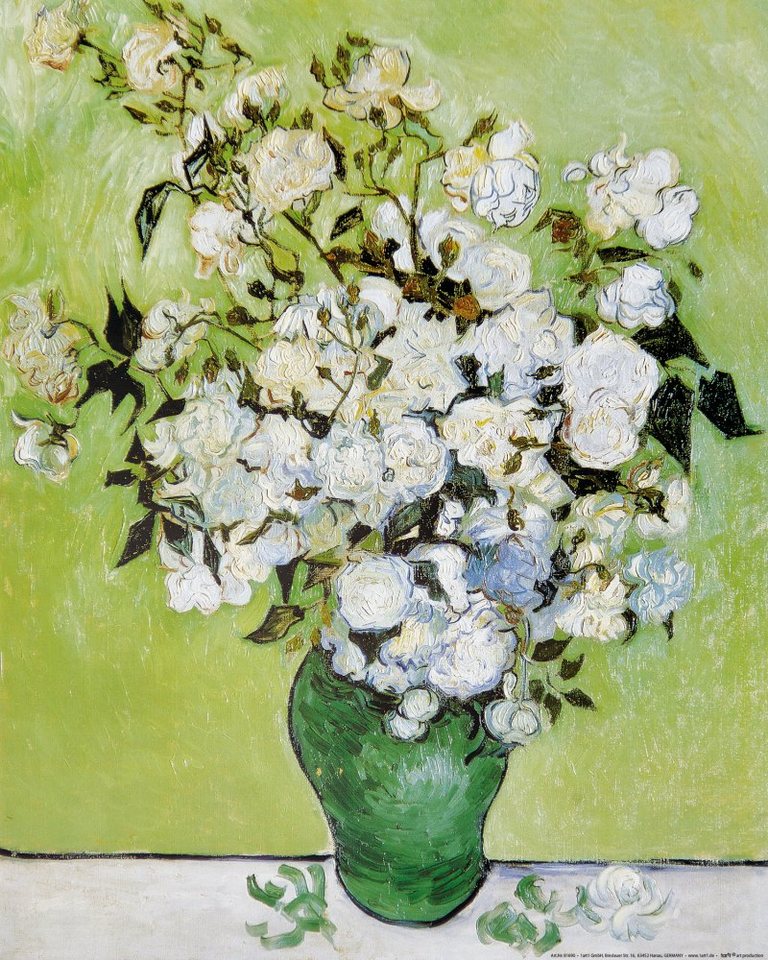 1art1 Kunstdruck Vincent Van Gogh - Vase Mit Weißen Rosen, 1890 von 1art1