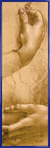 1art1 Leonardo Da Vinci Poster Kunstdruck Bild und Kunststoff-Rahmen - Handstudie, Circa 1478 (91 x 30cm) von 1art1