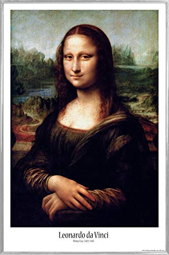 1art1 Leonardo Da Vinci Poster Plakat | Bild und Kunststoff-Rahmen - Mona Lisa (91 x 61cm) von 1art1