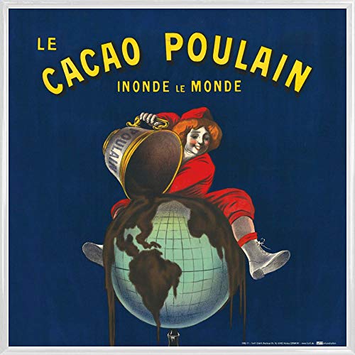 1art1 Leonetto Cappiello Poster Kunstdruck Bild und Kunststoff-Rahmen - Le Cacao Poulain Inonde Le Monde, 1911 (40 x 40cm) von 1art1