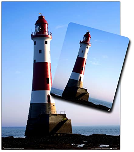 1art1 Leuchttürme, Der Leuchtturm Von Beachy Head 1 Kunstdruck Bild (50x40 cm) + 1 Mauspad (23x19 cm) Geschenkset von 1art1