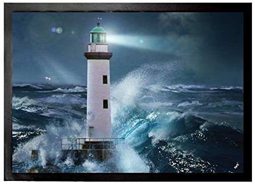 1art1 Leuchttürme Leuchtturm Bei Sturm Im Mondlicht Fußmatte Dekomatte Innenbereich | Design Türmatte 70x50 cm 1art1 Leuchttürme Leuchtturm Bei Sturm Im Mondlicht Fußmatte Dekomatte Innenbereich | Design Türmatte 70x50 cm von 1art1