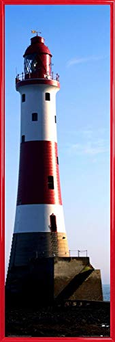 1art1 Leuchttürme Poster Kunstdruck Bild und Kunststoff-Rahmen - Der Leuchtturm Von Beachy Head (91 x 30cm) von 1art1