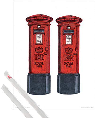 1art1 London Kunstdruck (40x30 cm) Rote Briefkästen + EIN Paar Posterleisten, Transparent von 1art1