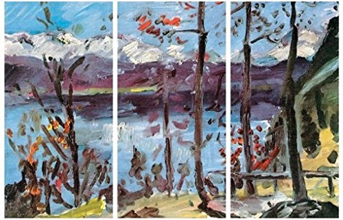 1art1 Lovis Corinth Poster Ostern Am Walchensee, 1922, 3-Teilig Bilder Leinwand-Bild Auf Keilrahmen | XXL-Wandbild Poster Kunstdruck Als Leinwandbild 120x80 cm von 1art1