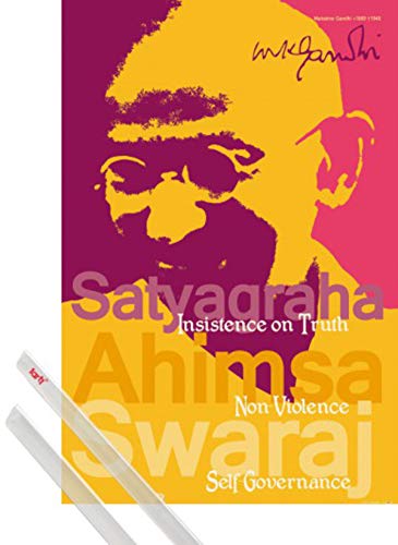 1art1 Mahatma Gandhi Plakat | Bild (91x61 cm) Satyagraha, Bestehen Auf Der Wahrheit + EIN Paar Posterleisten, Transparent von 1art1